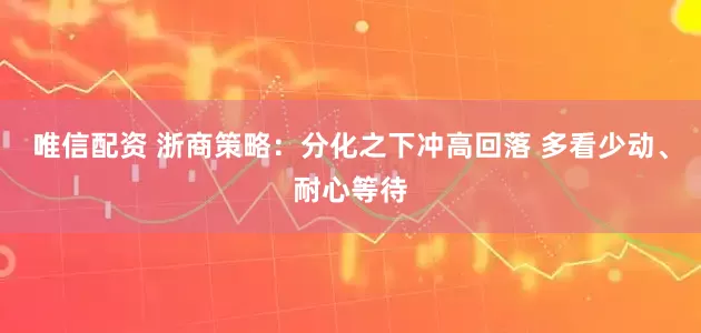 唯信配资 浙商策略：分化之下冲高回落 多看少动、耐心等待